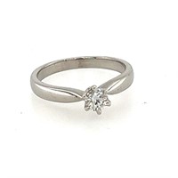 18ct white gold 0.25ct solitaire diamond ring