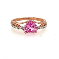 10ct R/G pink stone and diamond