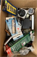 Box with Old Radio Parts, Razor Blades, Toilet