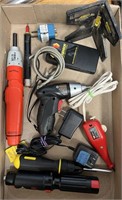 Box with Power Screwdrivers, Post Level, Testers