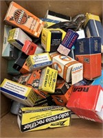 Box of Assorted Vintage Radio Repair Parts in