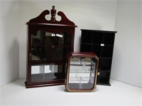 GROUP OF 3 HANGING CURIO CABINETS
