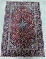 KASHAN HAND KNOTTED WOOL AREA RUG 8'7" X 6'3"