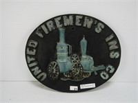 UNITED FIREMAN'S INS. CO. CAST WALL PLAQUE