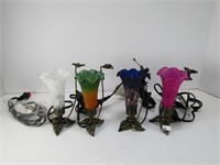 4 TRUMPET STYLE 6.75" TALL LAMPS