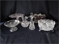 TRAY: GLASS PED. BOWLS, PLATE & OTHER SERVING PCS
