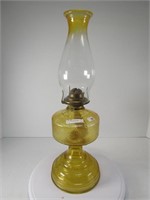 18.5" YELLOW GLASS PEDESTAL OIL LAMP