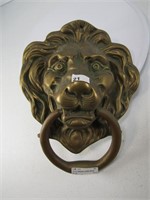 10.75" BRASS LIONS HEAD DOOR KNOCKER