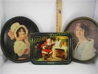 2 VINTAGE PICTURES AND CHRISTMAS COKE TRAY