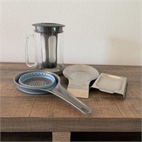 Cold Coffee Pot, Strainer, Spoon Rests