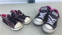 (2) Pairs Girls Converse Shoes
