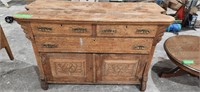 Antique Sideboard - 3 drawers and 2 cabinets,