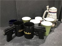Variety of mugs. Includes a pair of Cabela’s