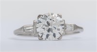 Art Deco Period Platinum & Diamond Engagement Ring