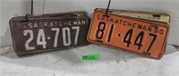 Assorted License plates from 1935 to 1950