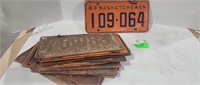 Assorted License plates from 1930 to 1963