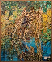 Fran Bull "The Giraffe" Mix-Media on Canvas