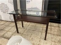 GLASS TOP HALL TABLE 48" W X 22" D X 30" T