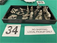 18 MISC PEWTER FIGURINES