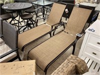 PAIR OF SAND DUNE OUTDOOR CHAISE LOUNGE CHAIRS NEW