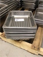 1LOT, (10) S.S. PERFORATED 1/2 PANS, 2" DEEP
