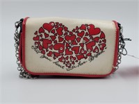 Brighton Red Heart Clutch with Chain Strap