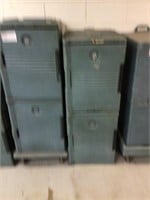 1LOT, 4 BLUE CAMBRO FULL PAN TRANSPORT CONTAINERS
