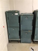 1LOT, 4 BLUE CAMBRO FULL PAN TRANSPORT CONTAINERS