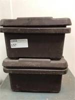 1LOT, (2) BROWN INSULATED TRANSPORT CONTAINERS
