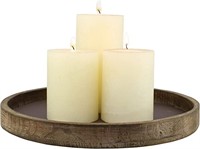 Stonebriar 12'' Rustic Natural Wood Candle Tray
