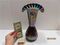 12" Carnival Style Iridescent Glowing Ribbon Vase