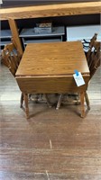 Drop leaf table and 2 chairs