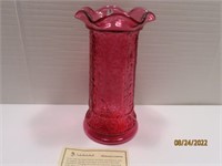 Lg 11" Cranberry Glass MILADY Vase CV263CC