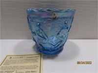 Lg 7" Misty Blue Opalescent MERMAID Vase Museum