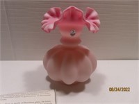 8" Melon Vase in Rosalene Glass Pink SCOTT signed