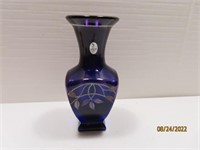 S FISHER Signed 8" Purple Painted Vase Rare?