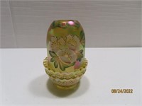 5" Yellow Handpainted EggStyle Candle Holder