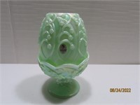 2pc Candle 7.5" Opalescent Holder Greenish