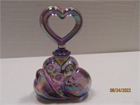 M NUTTER signed Purple 5" Heart Top Perfume Bottle