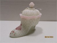 T WATSON signed 6" Covered White Shoe Handpainted