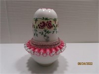 Signed 3pc 7" Pink~White Candle Holder Dish