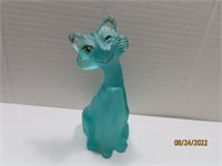 THORNTON signed 11" Cat Aqua Figurine