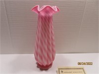Large 14" Pink~White Swirl MuseumCollec Vase