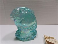 6" Carnival Glass Clear Blue RABBIT Figurine