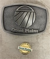 Great Plains Belt Buckle & Round Pin