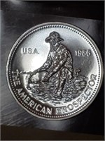 Englehard 1986 1oz 999 silver American Prospector