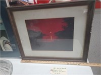 Red Sky 22x18 picture w inscription on back