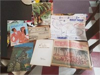 7pc lot old Hawaii ephemera maps brochures etc