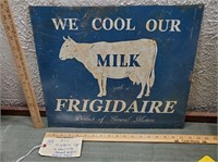 18x15 Frigidaire General Motors cow milk sign