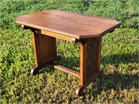 Antique Trestle Library Table